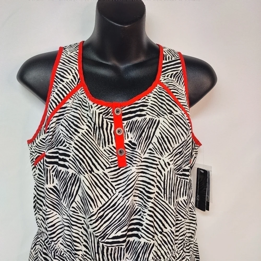 AGB Petite Women's Black White Sleeveless Dress Size PM - Picture 4 of 11